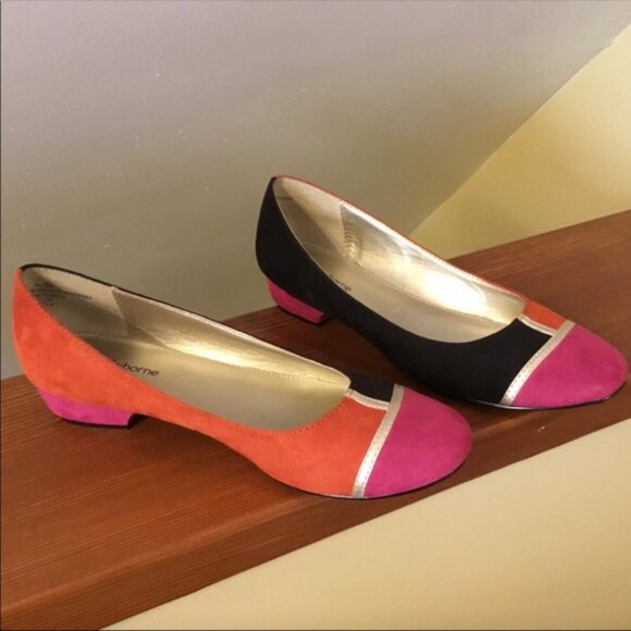 Liz Claiborne “Blake” suede color block flat shoe size 7.5 - Picture 3 of 10
